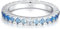 Ewigkeitsring aus 925 Sterling Silber mit Blauen Kristallen – Damenring Hochglanzpoliert, Ring Saphir und Türkis Blautöne – Eleganter Stapelring (Silber, 50)