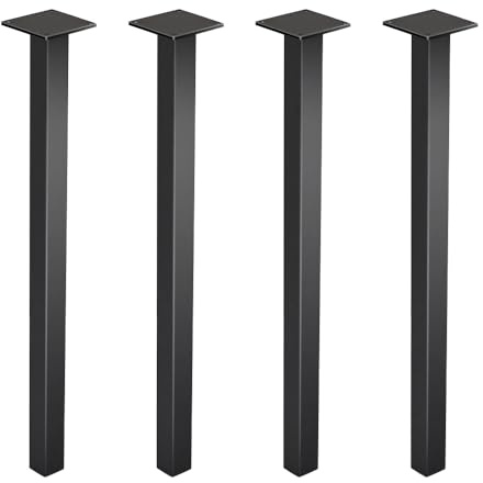 Belfoyer Lot de 4/8 Pieds de Table-Pieds de Meubles en métal de Style Industriel-Convient pour Bureau/Table d'appoint/Table Basse-Haut 90cm(Noir)