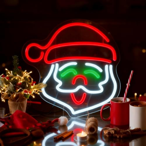 Gotrain Weihnachtsmann Neonlicht LED Neon Schild USB Licht Wandleuchte Acryl Christmas Neonlichter für Schlafzimmer Wohnzimmer Bar Weihnachtsfeier
