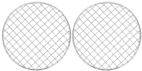 M METERXITY 2-Pack Cooling Rack, 6 Round Stainless Steel Baking Rack for BBQ/Cooking/Roasting/Grilling/Steaming/Drying, Wire Cooling Rack for Baking [Silver]