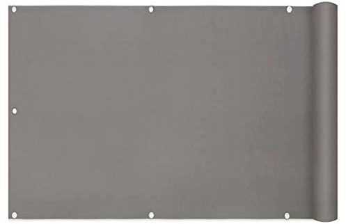 Balcón de 0,95 x 7 m, resistente al sol y al viento, para terraza, jardín, piscina, patio, panel gris oscuro con tecnología de resistencia a la intemperie