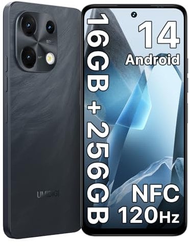 UMIDIGI Smartphone Note 100, Telefono cellulare Android 14, 16 (8 + 8) GB + 256 GB, 120 Hz, Octa-Core, 6,8 pollici, 50MP Fotocamera,NFC, OTG, Face ID/Fingerprint, 5000 mAh, GPS, Dual SIM Telefoni