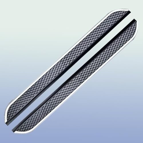 Lot de 2 marchepieds latéraux en aluminium style écailles de poisson pour KIA Sportage NQ5 2023-2025 - Pédale de marchepied SUV - Panneau noir - Bordure argentée (avec supports)