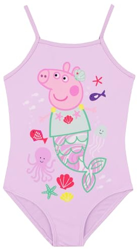 Peppa Pig Badeanzug | Meerjungfrau Strandkostüm Für Mädchen | Sommer-Badeanzug Für Mädchen | Lila 122