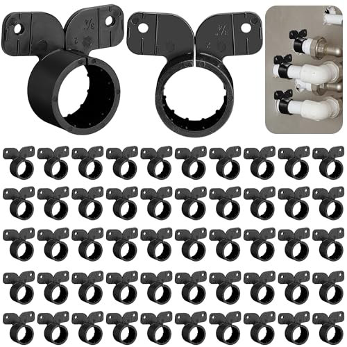Nkiy Quen Lot de 52 colliers de serrage de tuyau de suspension de 1,9 cm - Style papillon - Noir - Support de tuyau Pex pour tuyaux Pex, cuivre, PVC