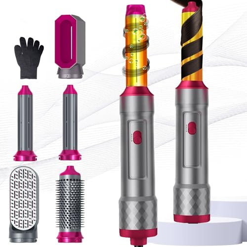 Hair Styler 5 in 1, Magic Hairstyler, 1000W Hair Dryer Brush for Hair Styling, Hot Air Brush for Volumizing, Hair Wrap Dryer Set with Detachable Heads Comb