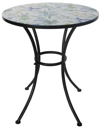 HTI living Gartentisch Celia Lilie Balkontisch Terrassentisch Metalltisch