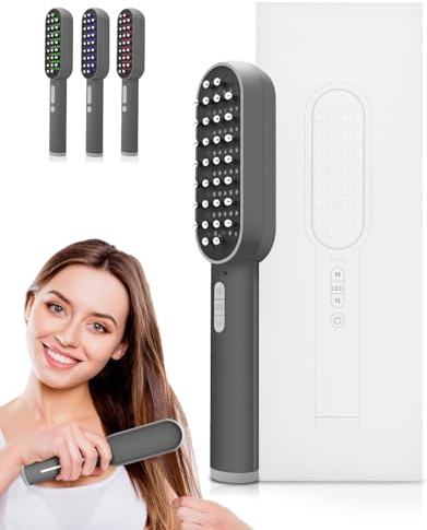 LLLT Haarbürste mit Rotlicht, Haarwuchs Kamm für Herren & Damen | 630/850/460 nm Licht, Grünlicht, RF, EMS & Ionen, Kopfhaut Massagegerät für die tägliche Haar- und Kopfhautpflege