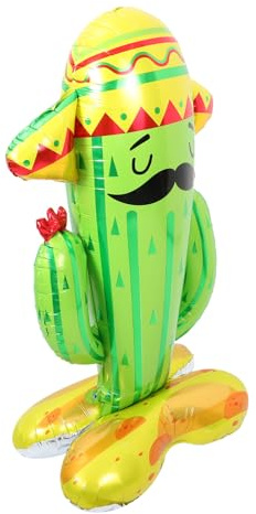 Hohopeti Globo de Aluminio Cactus Hawaiano Decoración para Fiestas de Verano Material Resistente Diseño Realista y Soporte Independiente para Eventos Temáticos