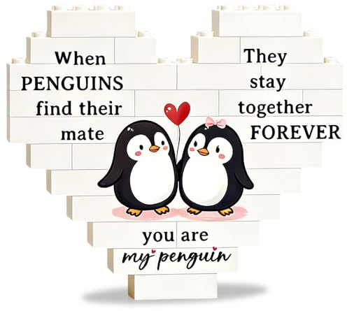 I Love You Gifts for Her Him, Gifts for Him,Boyfriend Gifts, Penguin Wedding Gift - Valentines Birthday Penguin Plaque Gifts for Wife Husband Couples