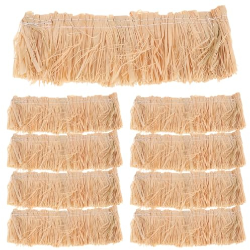WRITWAA Faux Thatch Roof Rolls 9 Pieces Mini Straw Material | Dollhouse Model Accessory for Fairy Garden Crafts and Seasonal Decoration