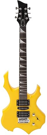 RiToEasysports E-Gitarre, 24 Bünde, Solide Korpus-E-Gitarre, Anfänger-Set mit Flammenform für Anfänger und Rockmusikliebhaber
