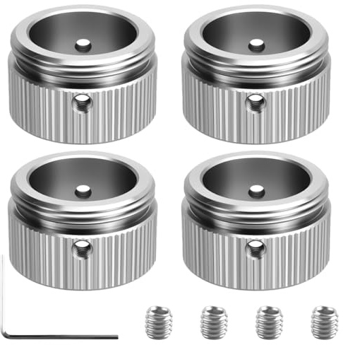 4 Pièces Adaptateurs de Thermostat de Radiateur, M30x1,5, Diamètre Intérieur 22 mm Adaptateurs de Vanne de Chauffage en Acier Inoxydable 304 avec Clé Hexagonale, Compatible avec Les Vannes Rav/Ravl