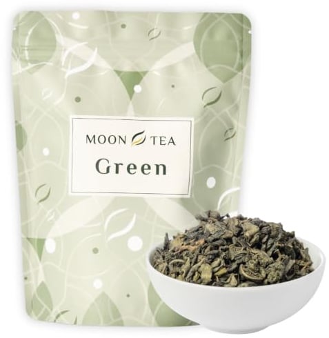 MoonTea | Tè Verde Gunpowder - 100 g | Tè Cinese in Foglia | Foglie Arrotolate Tradizionalmente - Infuso Deciso e Vegetale - Gusto Intenso e Persistente - Confezione Termosaldata