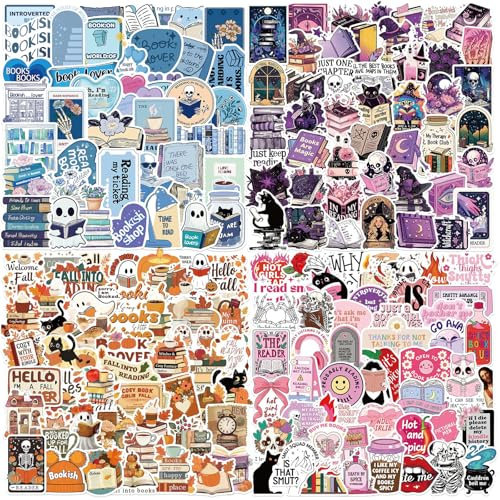 200Sticker Bookish Sticker, Romantik Buch sticker Set,Wasserdichte Vinyl Aufkleber für Wasserflasche, Laptop, Handy & Tagebuch, Lese-Geschenk für Jugendliche/Erwachsene