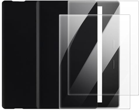OAGELIM 2 in 1 Case and Screen Protector Compatible with Amazon Kindle Oasis 3 10th Gen S81N40 7.0 2019 Protective Cover with Tempered Glass Film(Black)