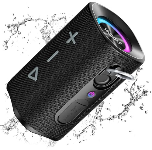 Bluetooth Lautsprecher mit Licht, Musikbox Bluetooth 5.4, 30W Max Dual Lautsprecher,30 Std Akku,Bass Boost Box mit IPX7 Wasserschut, Kabellose Stereo Pairing,Outdoor Lautsprecher für Reisen, Sport