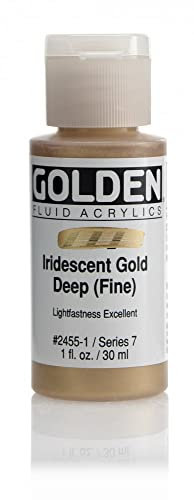 Pro-Art Golden Fluid Acrylic Paint 1 oz-Iridescent Gold Deep, 30 ml (Pack of 1)