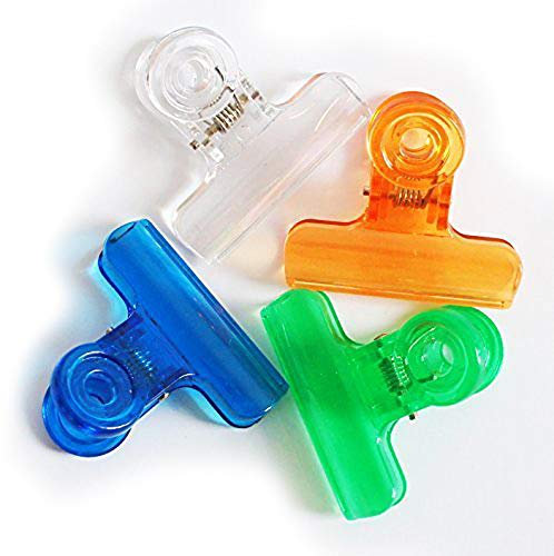 2050 Spaß transparenten bunten Plastikbulldogge Büroklammern 50mm - Packung von 12