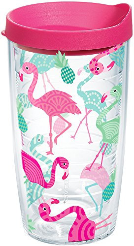 Tervis 1181470 Vaso térmico con diseño de flamencos y tapa fucsia, Tritan, clásico