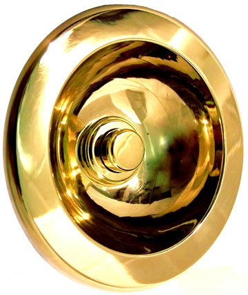 Campanello pulsantiera in ottone lucido esterno fissaggio a muro