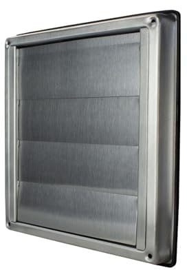 MKK - 10798-004 - Edelstahl Ablufthaube Lüftungsgitter Abluftgitter für außen säurebeständig für Abluftsysteme Edelstahlgitter mit Lamellen Ø 100 mm