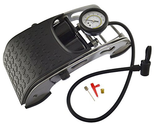 AB Tools Car Bicycle Foot Pump Air Tyre Inflator Double Barrel Foot pump 0-100psi TE032