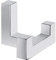 Gedotec Garderoben-Haken | TETRIS | Doppelhaken Chrom poliert | Kleiderhaken 40 x 52 mm | Wand-Haken Garderobe unsichtbar | Huthaken eckig Design Mantelhaken inkl. Schrauben