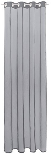 Bestlivings Gardine mit Ösen, Transparent Voile 140 x 145cm (Breite x Länge) in grau - lichtgrau, Ösenschal in vielen weiteren Farben und Größen