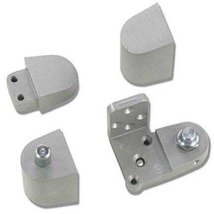 Scharnier-Set für Ladentür, Aluminium-Finish, linke Hand