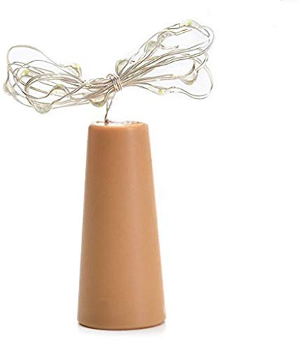2M 20 * LED Cork Glass Wine Bottle Stopper Shaped String Lights Lamp for Shop Counter Christmas Party Table Decor (Four Colors)