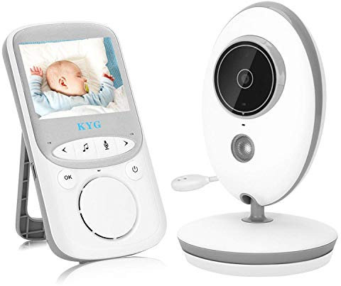 KYG Moniteur Bb Babyphone Vision Nocturne Camra Vido Bb avec 2.4 GHz Bidirectionnel Temprature Surveille VOX Berceuses LCD 2.4 Pouces Camra