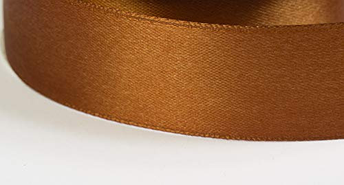 Jajasio Satinband 30 Yard-Rolle, 18mm breit, Auswahl aus 50 Farben/Farbe: 09 - kupfer, Geschenkband, Schleifenband