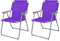2'er Set Campingstuhl Faltstuhl Stoff Oxfort Klappstuhl Anglerstuhl Regiestuhl Angelstuhl Metall B 53 x T 46 x H 74 cm, Farben:Lila