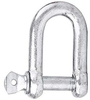(2 Stück) Schäkel aus verzinktem Stahl 16 mm, D-Glieder Haken Schäkel-Clip.Stahlkette Stahlschäkel für Schwerlastkonstruktion (2)