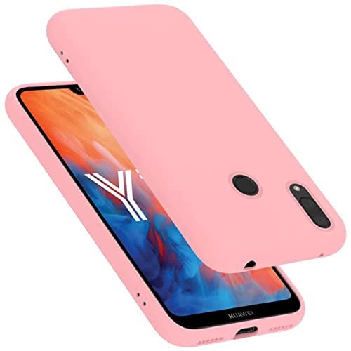 Cadorabo Hülle kompatibel mit Huawei Y7 2019 / Y7 Prime 2019 Hülle Silikon Handyhülle für Y7 2019 / Y7 Prime 2019 Case aus flüssigem Silikon- Kratzfeste dünne TPU Schutzhülle - Liquid PINK