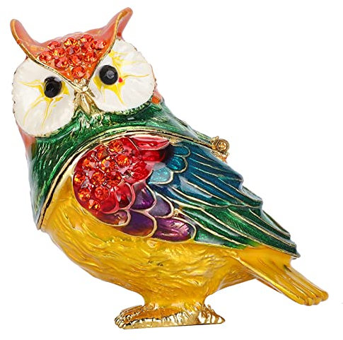 Fdit Kristall-Eulen-Figur, Schmuckschatulle, tragbar, Schmuck, Aufbewahrung, Organizer, Haus, Büro, Dekoration, Handwerk, einzigartig