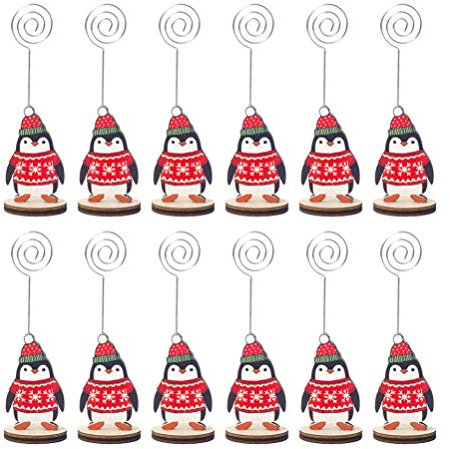 12 Pièces Porte-notes de Noël accessoires noel accessoires de noel détenteurs de cartes de nom de noël porte-cartes de visite dossier de messages clip de note de fête de Noël photo