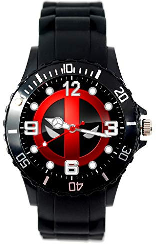 TAPORT Quarzuhr mit schwarzem Silikonband für Action-Fans, Schwarz , Armband