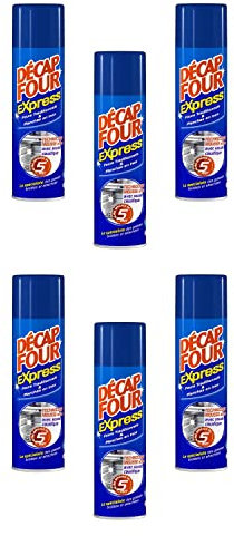 DECAP FOUR Lot de 6 Express – Aérosol (500Ml) – Nettoyant Four Ultra Dégraissant – Formule Avec Soude Caustique