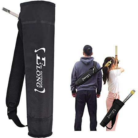 Elong Köcher für Pfeile, Bogenschießen, Rückenpfeil, Köcherhalter, verstellbar, für Compound-Recurve-Bogen, Jagd, Zielübungen für Jugendliche und Erwachsene
