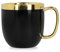 HOMLA Sinnes Tasse mit Goldener Verzierung - Becher Teetasse Kaffeebecher 0,28 l Porzellan Vergoldet Handbemalt Schwarz & Gold