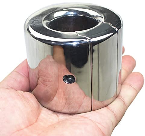Guspiun Metall Hodensack Anhänger Ball Stretcher Edelstahl CBT Erotik Schwerer Hodenring Hodensack Bondage Hodenring Metall Penis Hoden Stretching Übung Sexspielzeug (A'78 x I'32 x H'35mm,1065g)