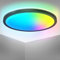 B.K.Licht - LED Deckenlampe mit indirektem Licht, Fernbedienung, buntes RGB+W Licht, LED Panel, Deckenleuchte, Lampe, Wohnzimmerlampe, Schlafzimmerlampe, Küchenlampe, 29x3 cm, Schwarz