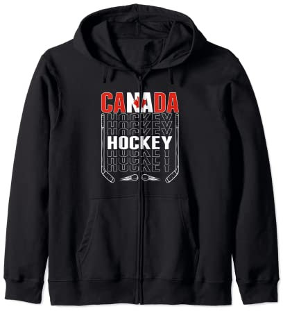 Canada Ice Hockey Fans Jersey Kanadische Flagge Hockeyschläger Kapuzenjacke
