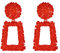 EVER FAITH Pendientes Mujer Metal Geométricos Rectangulares Grandes para Regalo Naranja