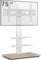 Soporte TV Suelo Pie Giratorio - Blanco Madera Soportes para Television Pantalla De 32-75 Pulgadas, Rfiver Curvs Plano Televisor Stand Alto con 2 Estanteria Altura Ajustable | MAX 50kg Vesa 600x400mm