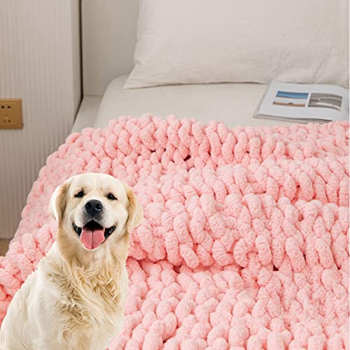 MHUQIA Strick Wolldecke Grob 50x50cm, Gestrickte Grobe Strickdecke Wolle Kuscheldecke Grobstrick Wolldecke Strickdecke Tagesdecke üBerwurf Decke Zuhause Dekor