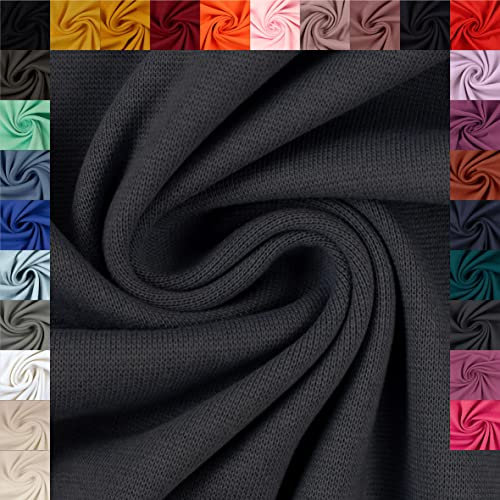 Swafing Eike Sweat Wintersweat unifarben Coupon (dunkelanthrazit, 0,5m) (790) + 26 weitere Farben