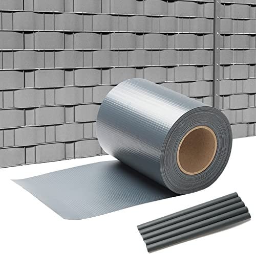 Daromigo PVC Sichtschutzstreifen 70m x 19cm Zaunblende Folie, inkl. 60 Befestigungsclips, Windschutz Sonnenschutz Sichtschutz Gartenzaun, Sichtschutzfolie für Doppelstabmattenzaun, Anthrazit
